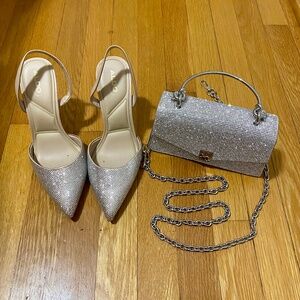 Aldo strappy sparkle heel and matching bag